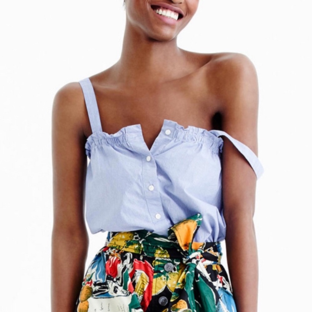 FLASH SALE J. Crew Button-Front Ruffle Top